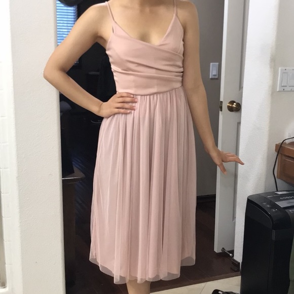 BLUSH PINK ASOS MIDI DRESS - Picture 2 of 2